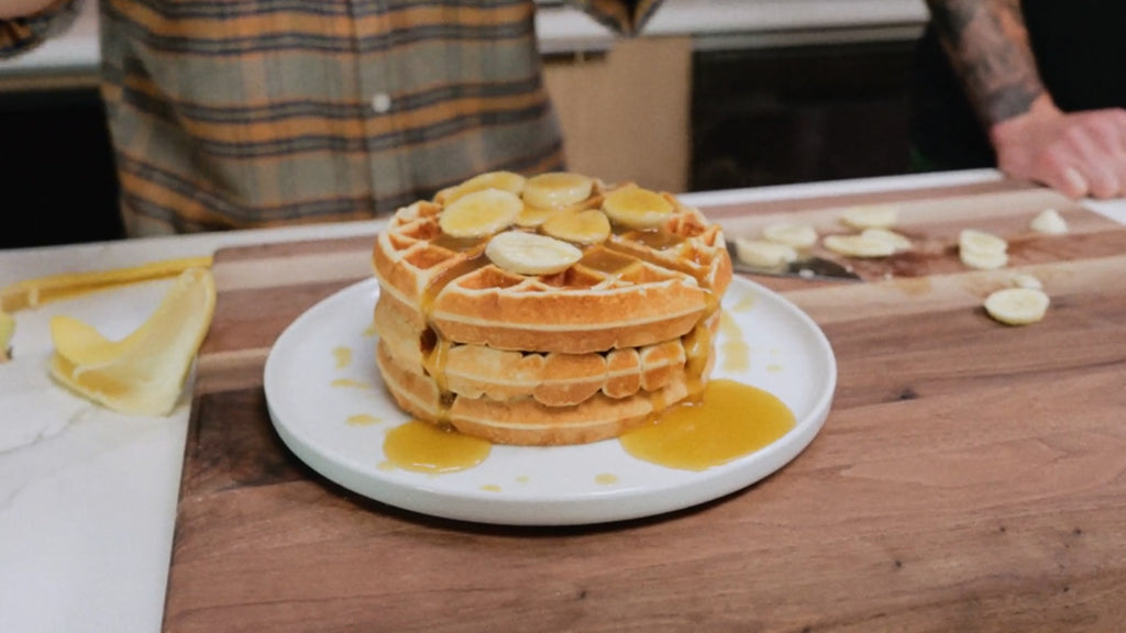 Coconut Banana Protein Waffles by Dan Churchill